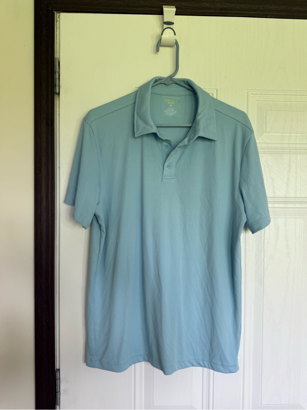 2 for $20 sale: Tek gear light blue gold polo subtle stripes - M